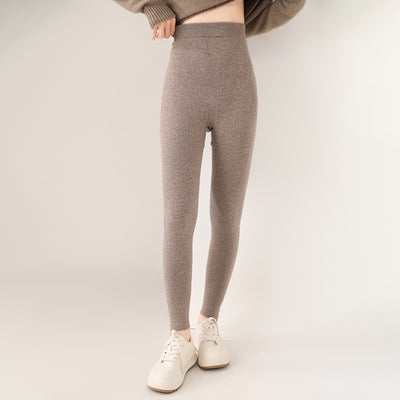 Leggings Térmicos de Lana Tejida sin Costuras - Cintura Alta Reductora