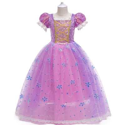 Vestido de Princesa Rapunzel con Mangas Abullonadas en Púrpura - Image 14