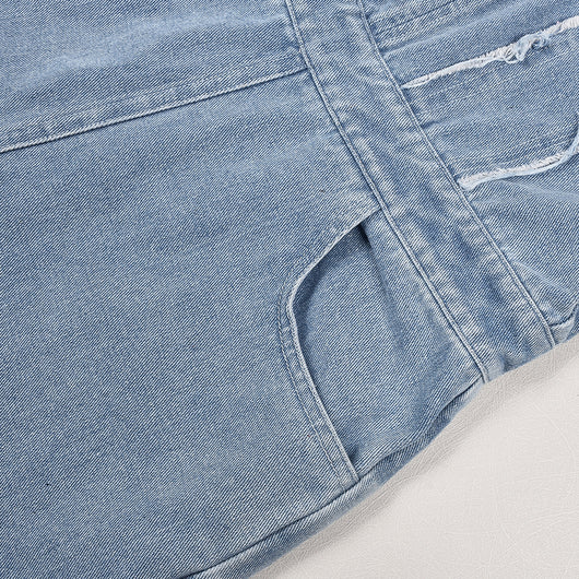 Jumpsuit Denim para Mujer con Escote V y Bolsillo Cremallera - Image 17