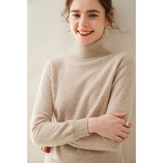 Suéter Cuello Alto de Cachemira Pura para Mujer - Image 15