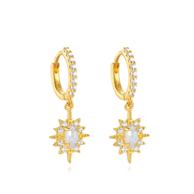 Aretes de Plata Esterlina S925 con Ópalo Azul y Diamantes - Diseño Europeo - Image 16