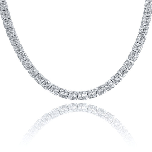 Collar de Hombre Circonita Cuadrada Baguette Completo - Image 5