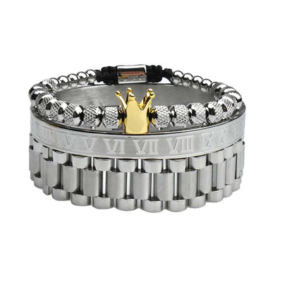 Pulsera de Acero Inoxidable para Hombre con Piña y Texto Romano - Image 12
