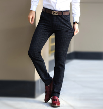 Pantalones Casuales de Algodón y Lino para Hombre - Corte Slim Recto