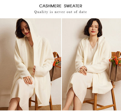Cardigan Tejido Reversible Oversized con Capucha para Otoño e Invierno - Image 18
