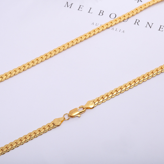 Cadena para Hombre Estilo Serpiente en Tono Dorado - Image 7