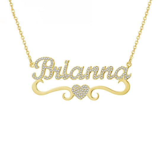 Collar Personalizado de Corazón con Cristales y Mariposa - Image 3