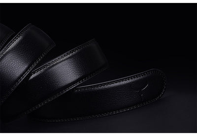 Cinturón de Cuero Vacuno con Hebilla Automática de Doble Capa para Hombre - Image 5