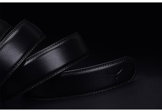 Cinturón de Cuero Vacuno con Hebilla Automática de Doble Capa para Hombre - Image 5