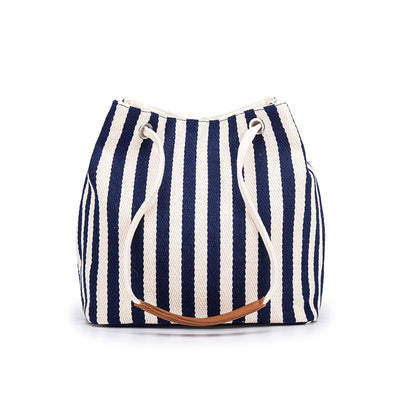 Bolsa de Lona a Bandolera con Rayas Minimalista - Image 5