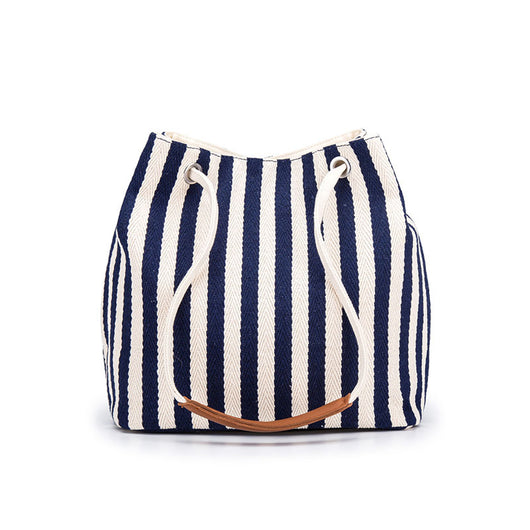 Bolsa de Lona a Bandolera con Rayas Minimalista - Image 5