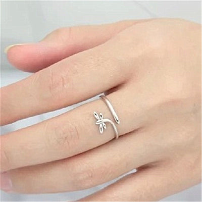 Anillo Libélula Plateado