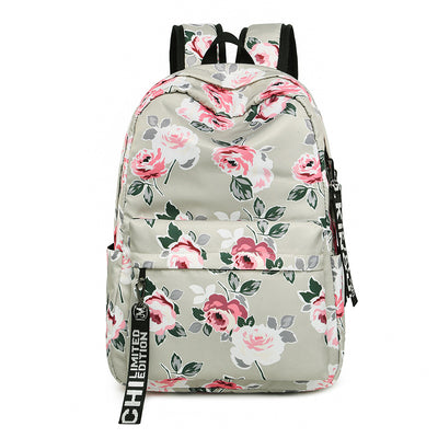 Mochila Étnica Floral Impresa Nylon Impermeable para Viajes - Image 3