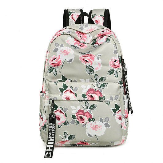 Mochila Étnica Floral Impresa Nylon Impermeable para Viajes - Image 3