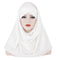 Hijab Elegante de Seda Monócromo con Parche para Damas Musulmanas