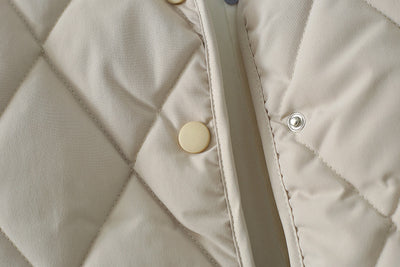 Abrigo de Invierno Acolchado con Rombos y Bolsillos para Mujer - Image 14