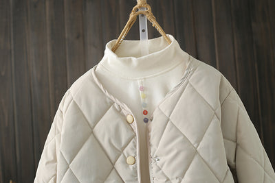 Abrigo de Invierno Acolchado con Rombos y Bolsillos para Mujer - Image 15
