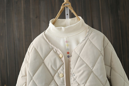 Abrigo de Invierno Acolchado con Rombos y Bolsillos para Mujer - Image 15