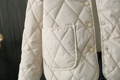 Abrigo de Invierno Acolchado con Rombos y Bolsillos para Mujer - Image 16
