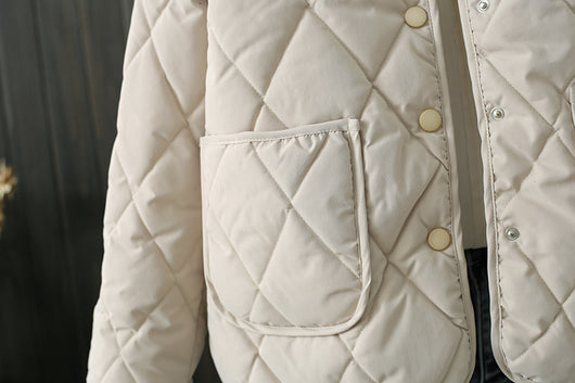 Abrigo de Invierno Acolchado con Rombos y Bolsillos para Mujer - Image 16