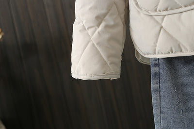 Abrigo de Invierno Acolchado con Rombos y Bolsillos para Mujer - Image 17