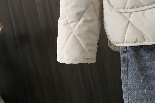 Abrigo de Invierno Acolchado con Rombos y Bolsillos para Mujer - Image 17