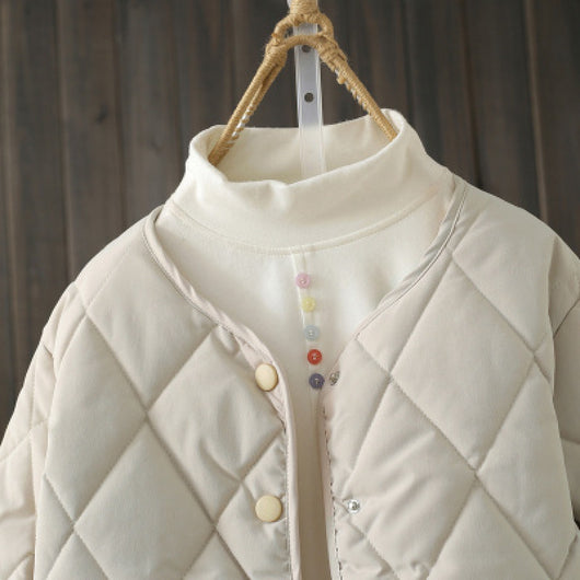 Abrigo de Invierno Acolchado con Rombos y Bolsillos para Mujer - Image 6