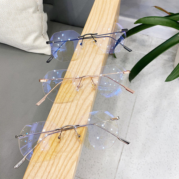 Óculos Sem Aro Dourados - Design Elegante para Homens