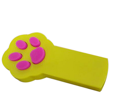 White pet laser pointer toy with a pink cat paw design on top, for interactive play and exercise. - Image 6