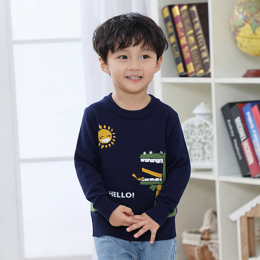 Suéter Trendy de Algodón Doble Capa para Niño - Calidez y Estilo - Image 4