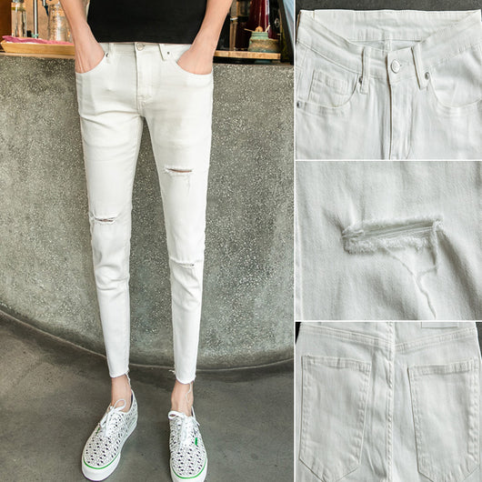 Pantalones Rotos Estilo Coreano 9/10 a la Rodilla - Image 3