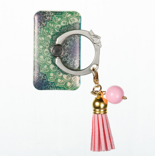 Anillo Soporte para Teléfono con Borlas Metálicas Pintadas a Mano - Image 16