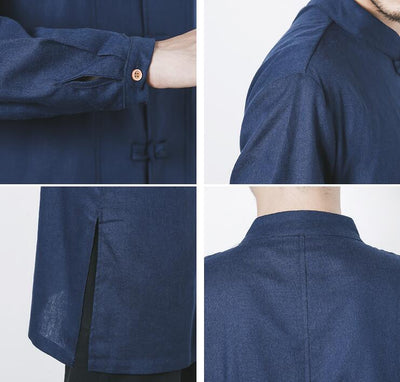 Chaqueta de Botones Lino y Algodón para Hombre - Image 17