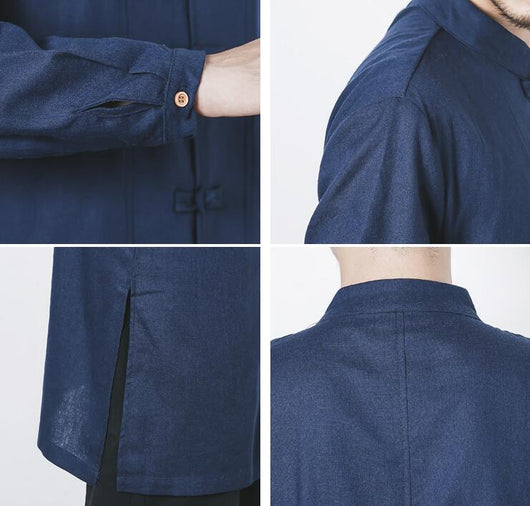 Chaqueta de Botones Lino y Algodón para Hombre - Image 17