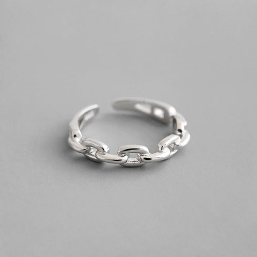 Anillo Abierto de Cadena Fina Calada para Mujer