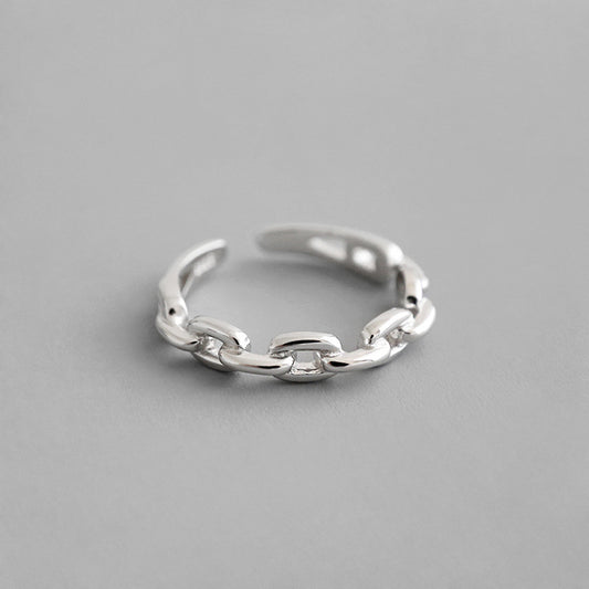 Anillo Abierto de Cadena Fina Calada para Mujer