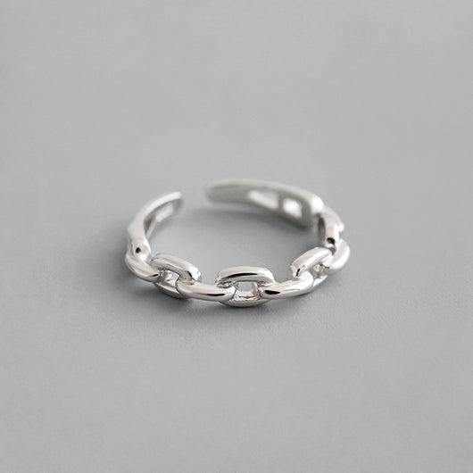 Anillo Abierto de Cadena Fina Calada para Mujer