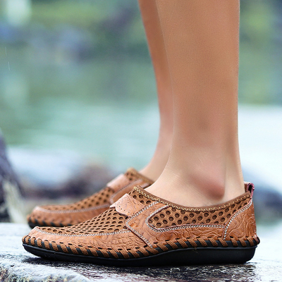 Zapatos de Cuero Hueco con Malla para Hombre - Image 4