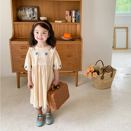 Vestido Princesa Infantil Estilo Palacio con Bordados Elaborados