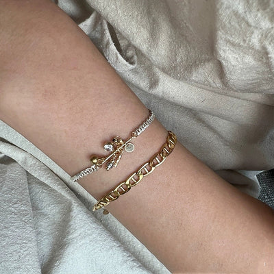 Pulsera de Plata S925 con Colgante de Encaje Doble Minimalista - Image 9
