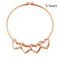 Rose gold curved peach heart five-heart piercing bracelet