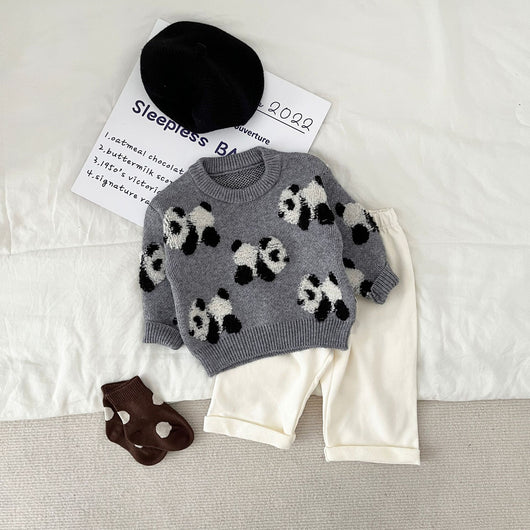 Suéter Infantil Tejido con Bordado de Panda - Image 11