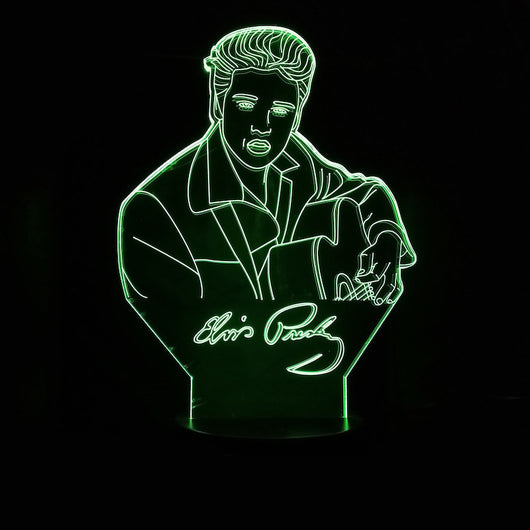 Lámpara 3D LED Elvis Presley - Luz Nocturna Decorativa - Image 3