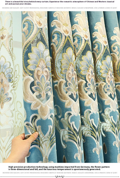 Cortinas Europeas de Lujo con Bordado Hueco de Flores para Sala de Estar - Image 18
