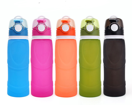 Botella de Agua Plegable de Silicona Alimentaria Reutilizable