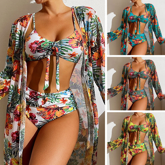 Traje de Baño Blusa Larga con Abertura Tallas Grandes