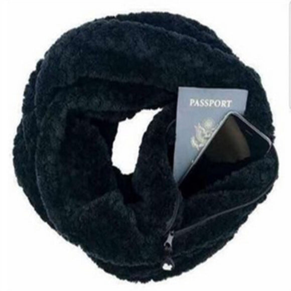 Bufanda Cuello Circular con Bolsillo y Cierre para Hombre y Mujer