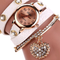 Wristwatch with Litchi Texture Diamond Pendant and PU Strap