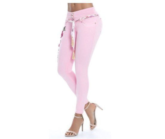 Jeans de Cintura Alta con Bordados en los Tobillos - Image 4