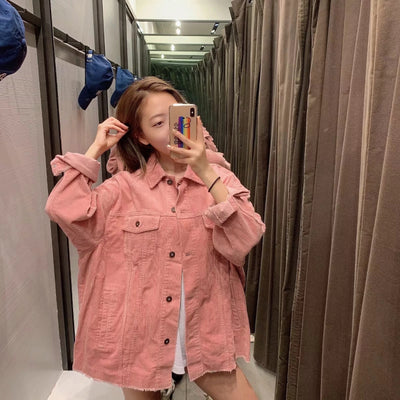 Chaqueta Casual de Pana con Bolsillos